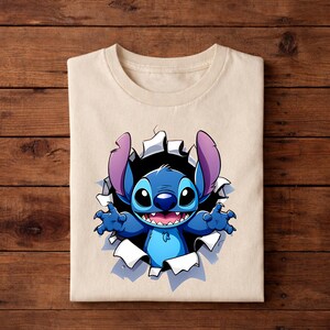 Cute Stitch T-Shirt, Kawaii Disney Stitch Tee image 1