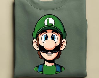 Luigi Character Sweatshirt, Super Mario Family Hoodie