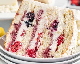 Fresh Berry Chantilly Cake Recipe | Light & Fluffy Cream Cake with Fresh Berries | Easy Elegant Dessert PDF | Instant Download