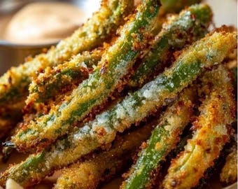 Best Recipe For Fried Green Beans Recipe PDF | Crispy Parmesan Green Bean Fries, Easy Appetizer & Snack, Instant Download