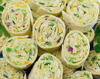 LA MEJOR RECETA para rollitos de ensalada de pollo y aguacate / Receta de wrap saludable bajo en carbohidratos / Preparación de almuerzo fácil en PDF / Descarga instantánea