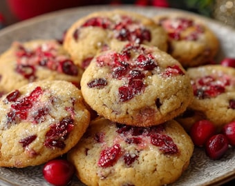 BEST RECIPE For Cranberry Cookies Recipe | Soft Chewy Cookies with Dried Cranberries | Easy Baking PDF | Instant Download