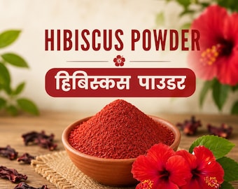 Polvo de hibisco orgánico / Producto puro para el crecimiento del cabello y el cuidado del cuero cabelludo (sin químicos)