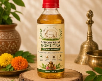 Desi krowi mocz (Gomutra) 200 ml – źródło Vrindavan dla Puja, Abhishek, Yajna