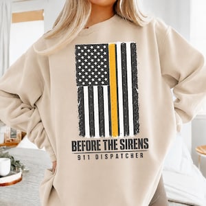 911 Dispatcher Png, Thin Gold Line Flag, Distressed American Flag Sublimation Design, Emergency Dispatcher Gift, DTF Digital Download