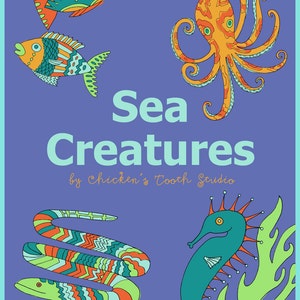 Printable Coloring Book SEA CREATURES