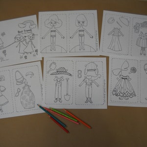 Printable Paper Dolls, Color Your Own (best Friends) - Etsy
