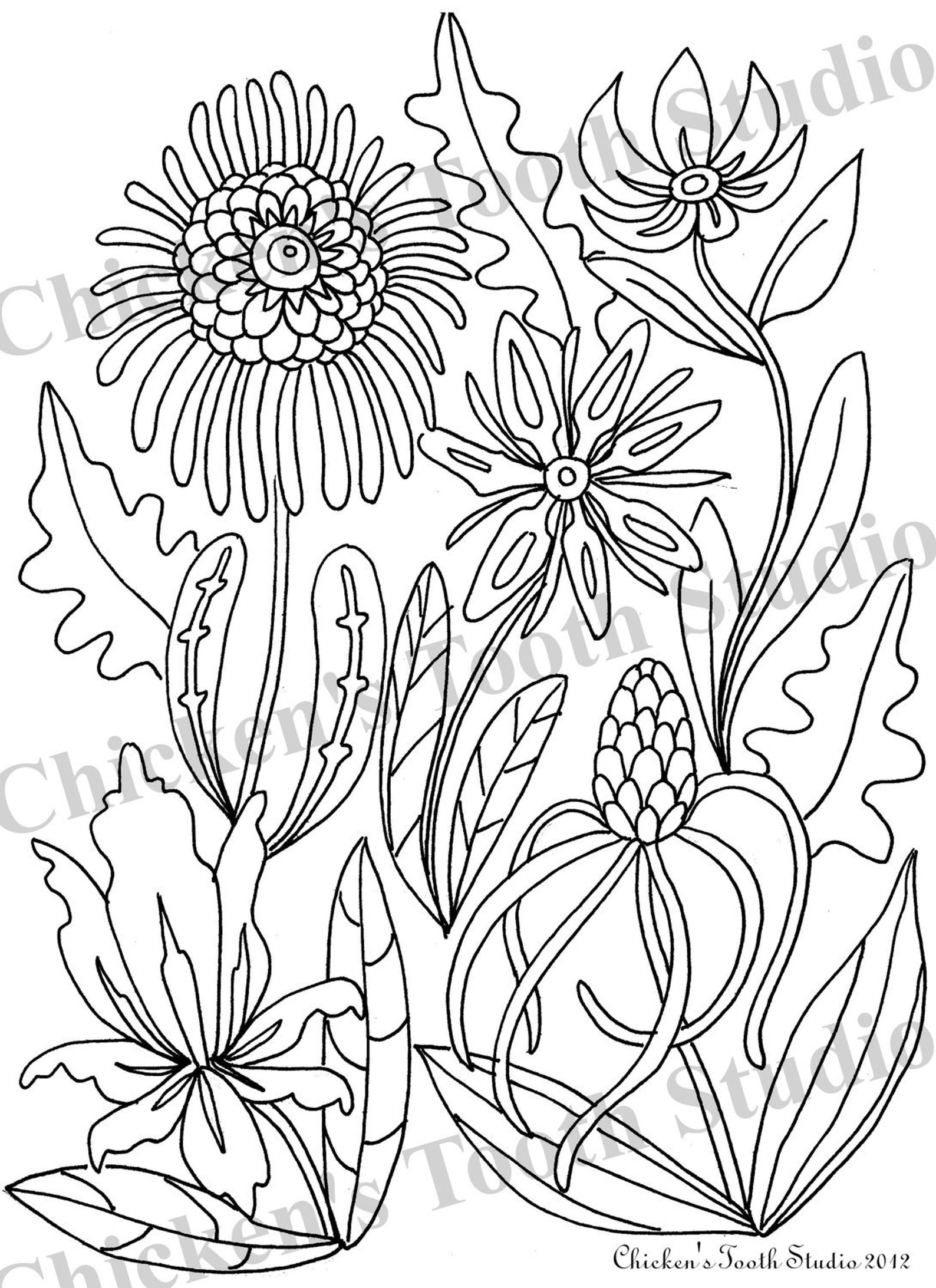 Printable Coloring Book BLOOM - Etsy