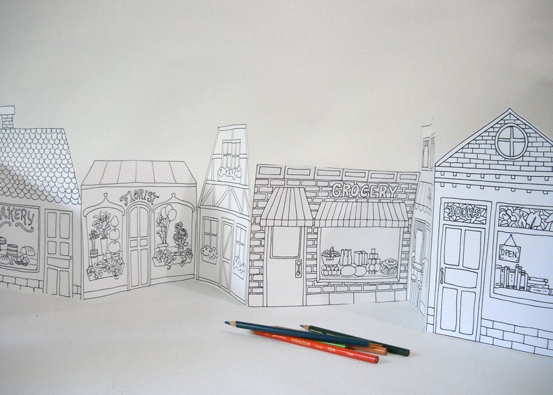 Download Printable Coloring Book MY TOWN | Etsy