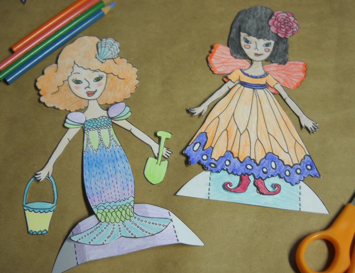 Printable Paper Dolls, Color Your Own (best Friends) - Etsy