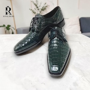 Green alligator shoes for men - Etsy 日本