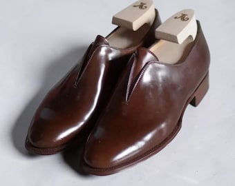 Scarpe Oxford da uomo in vera pelle: scarpe eleganti marroni fatte a mano