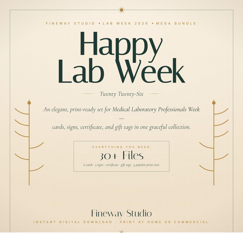 Lab Week 2026 Bundle | Medical Professionals Appreciation Cards, Signs ...