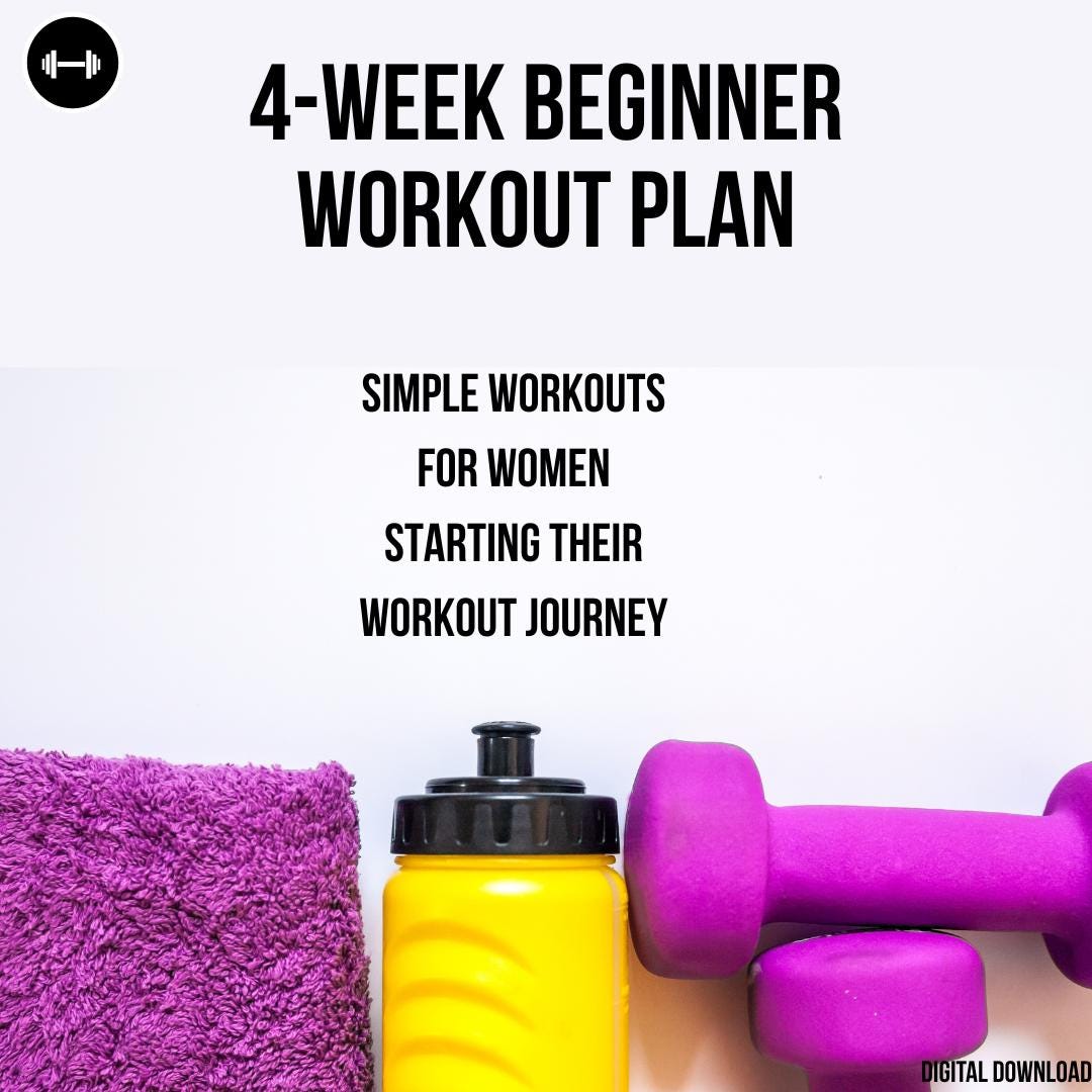 4-week Beginner Workout Plan for Women | Digital Download | Simple Gym ...