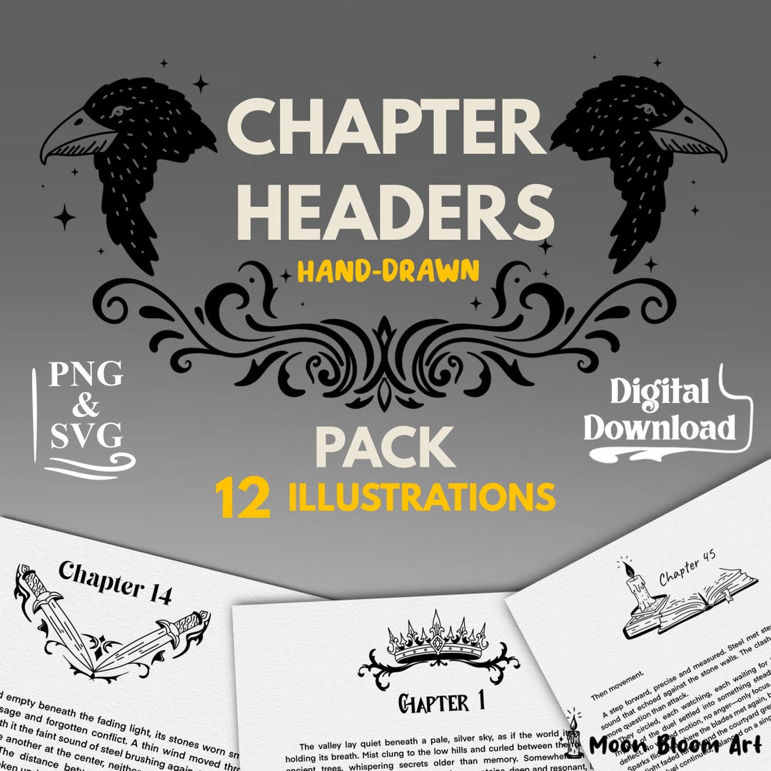 Gothic Fantasy Chapter Headers | Hand-drawn Illustrations for Dark ...