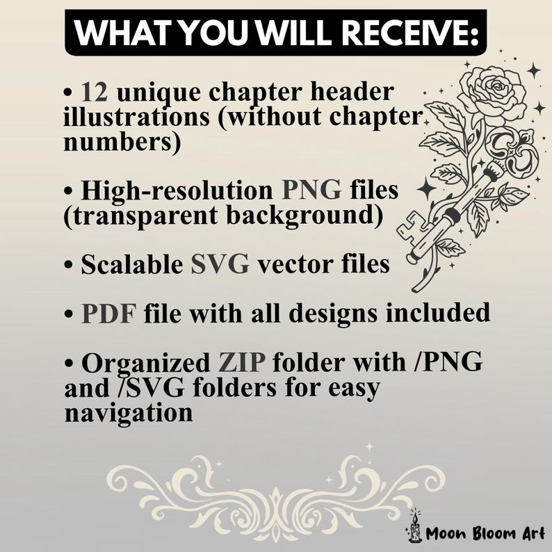 Fantasy Chapter Header Graphics Gothic Fantasy Chapter Headers Pack | Hand-drawn Illustrations (PNG ...