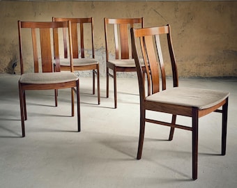 Scandinavian Vintage chairs 1950’s, Teak wood, set of 4