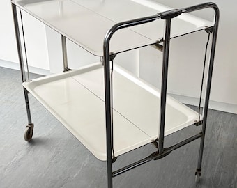 Bar of voedselkar van plastic en verchroomd metaal, jaren 70