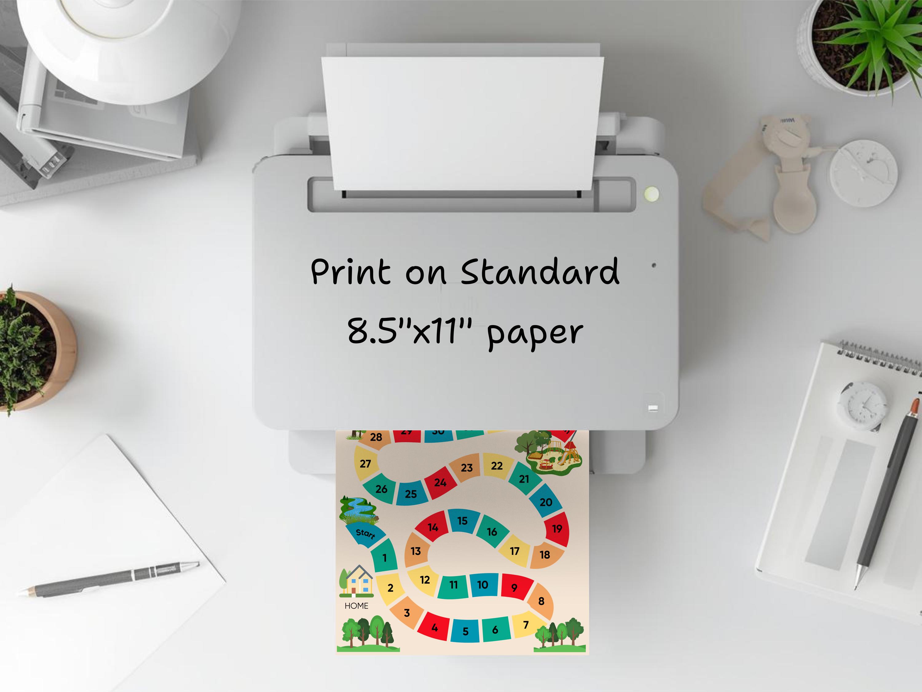 Printable Math + Counting Board Game Placemat, to the Park and Back ...