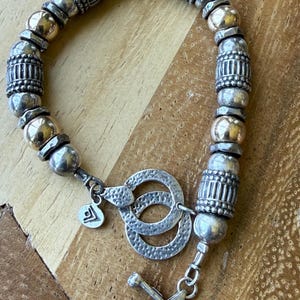 Silpada Sterling Silver & 14K GF Beaded Toggle Bracelet