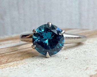 Vintage Mid-Century 10K Gold Blue Spinel Ring by Budlong, Docherty & Armstrong (BDA)