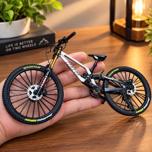 Miniature Mountain Bike Model, Detailed Bicycle Collectible, Cycling Decor, Desk Display, Gift Bike Enthusiasts
