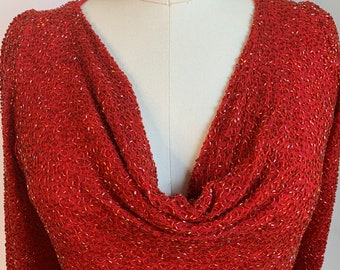 red sparkle blouse