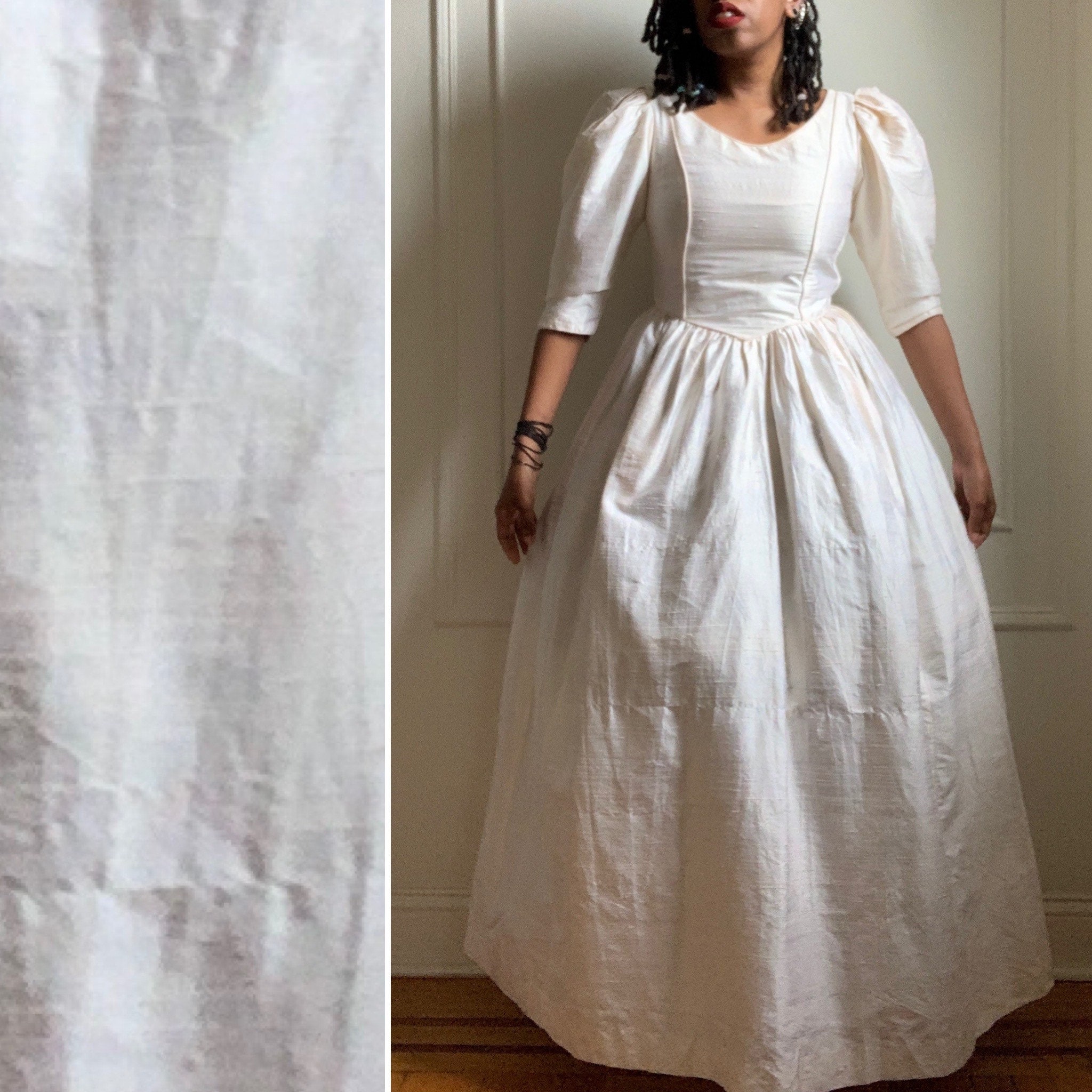 Vintage Laura Ashley Cream Silk Wedding Dress Sustainable Etsy