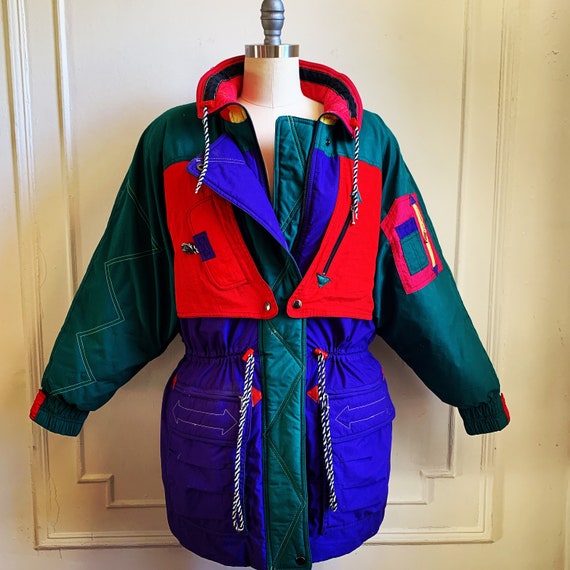 J Gallery Multi Color Puffer Down Winter Coat / Ja