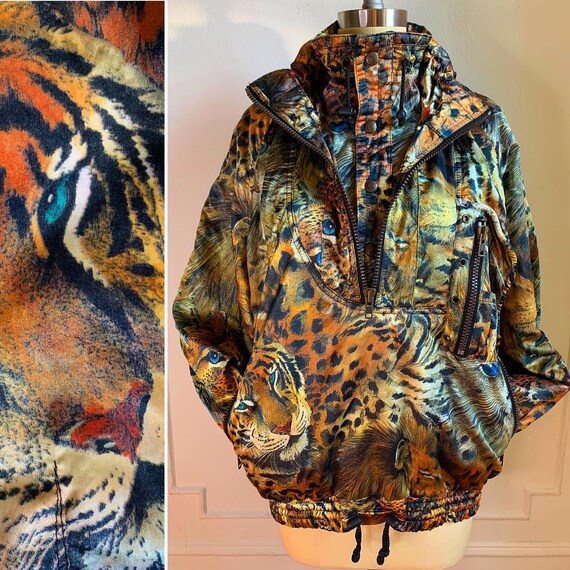 Vintage Kittens and Tigers Pullover Winbreaker