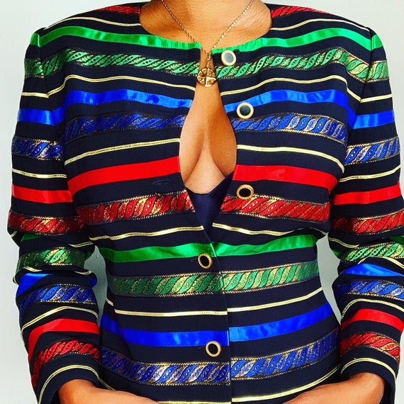 Vintage Stripe Multicolor Evening Jacket