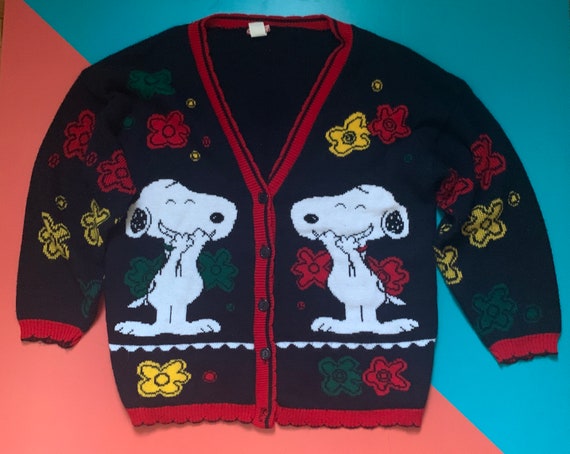 Vintage Snoopy Peanuts Cardigan Sweater