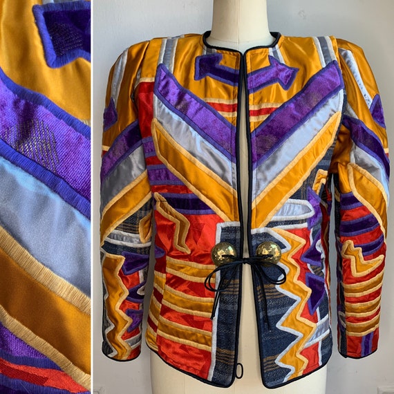 Vintage Multicolor Patchwork Jacket