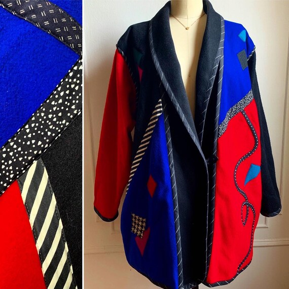 Vintage 80s Multicolor Winter Coat