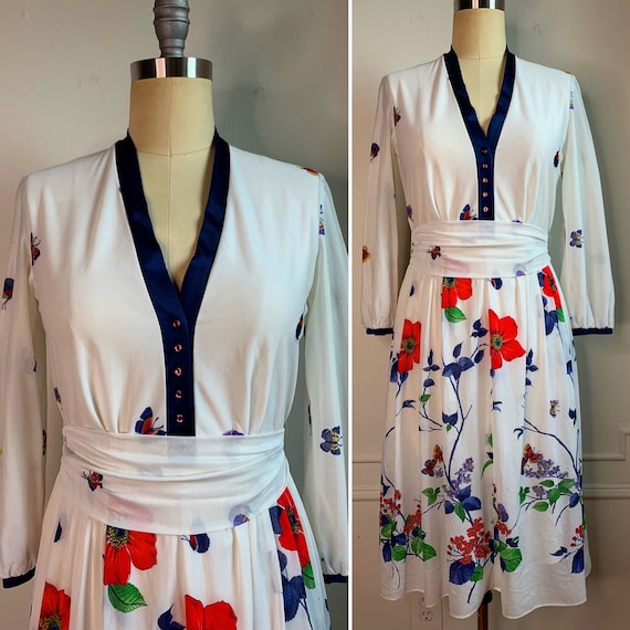 Vintage Summer Floral Midi Dress