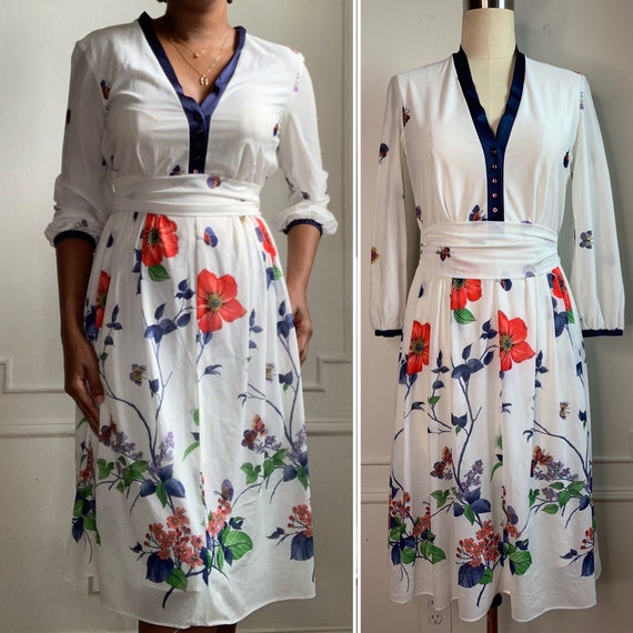 Vintage Summer Floral Midi Dress
