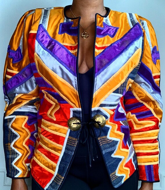 Vintage Multicolor Patchwork Jacket