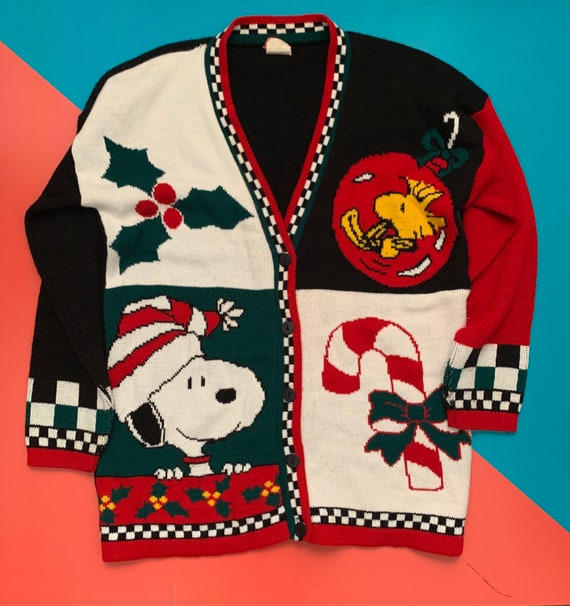 Vintage Snoopy and Friends Cardigan Sweater