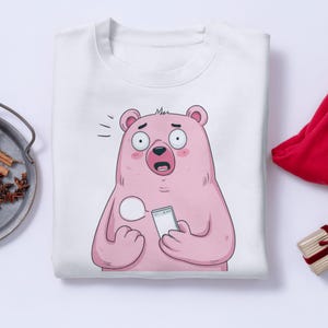 Shocked Bear PNG, Meme Clipart, Cartoon Reaction Design (Instant Download)
