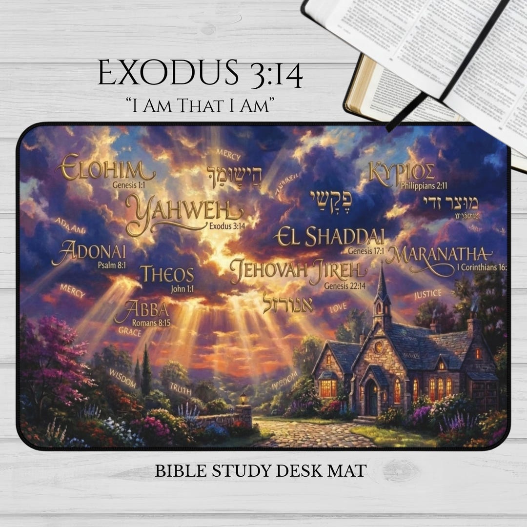 Desk Mat | Names of God Over Cobblestone Church | Bible Study Resource ...