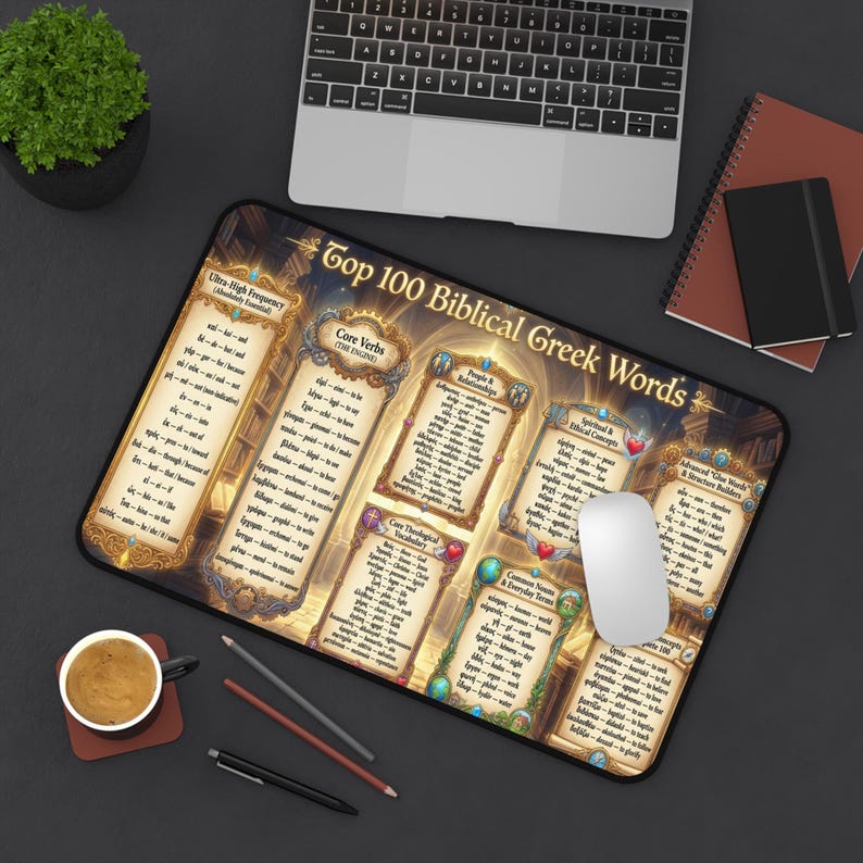 Desk Mat | Top 100 Biblical Greek Words | Bible Study Resource Tool ...