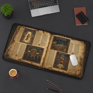Ancient Ethiopian Papyrus of the Book of Enoch Desk Mat | Ancient Biblical Manuscript Design | Christian Study Desk Pad image 11