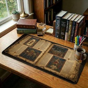 Ancient Ethiopian Papyrus of the Book of Enoch Desk Mat | Ancient Biblical Manuscript Design | Christian Study Desk Pad image 3