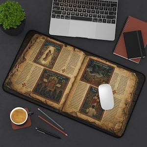Ancient Ethiopian Papyrus of the Book of Enoch Desk Mat | Ancient Biblical Manuscript Design | Christian Study Desk Pad image 10