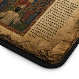 Ancient Ethiopian Papyrus of the Book of Enoch Desk Mat | Ancient Biblical Manuscript Design | Christian Study Desk Pad image 14