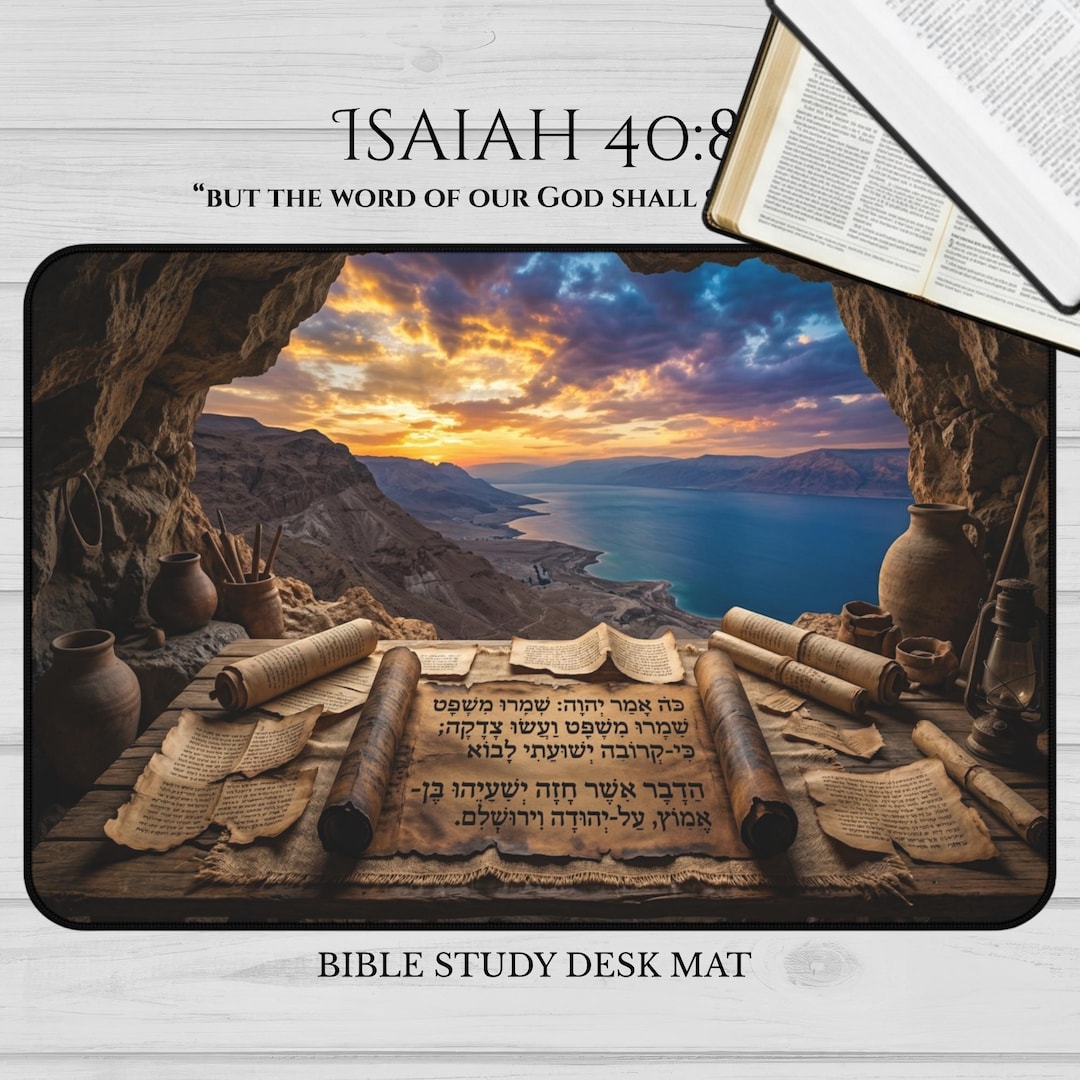 Desk Mat | Dead Sea Scrolls Overlooking Sea | Bible Study Resource Tool ...