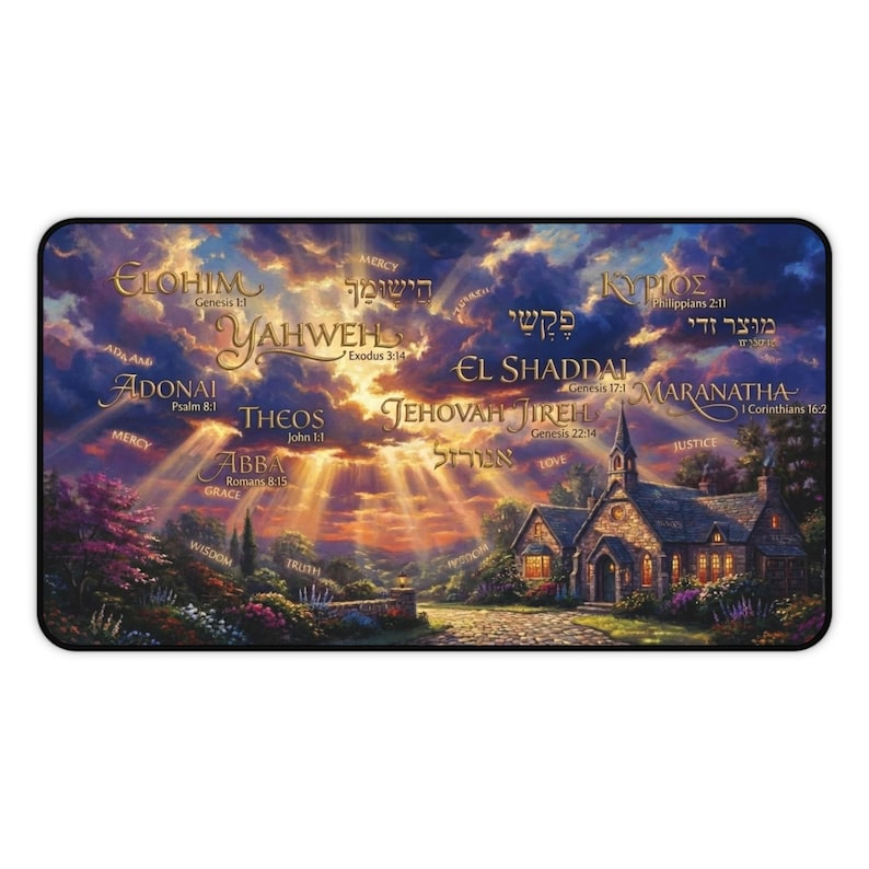 Desk Mat | Names of God Over Cobblestone Church | Bible Study Resource ...