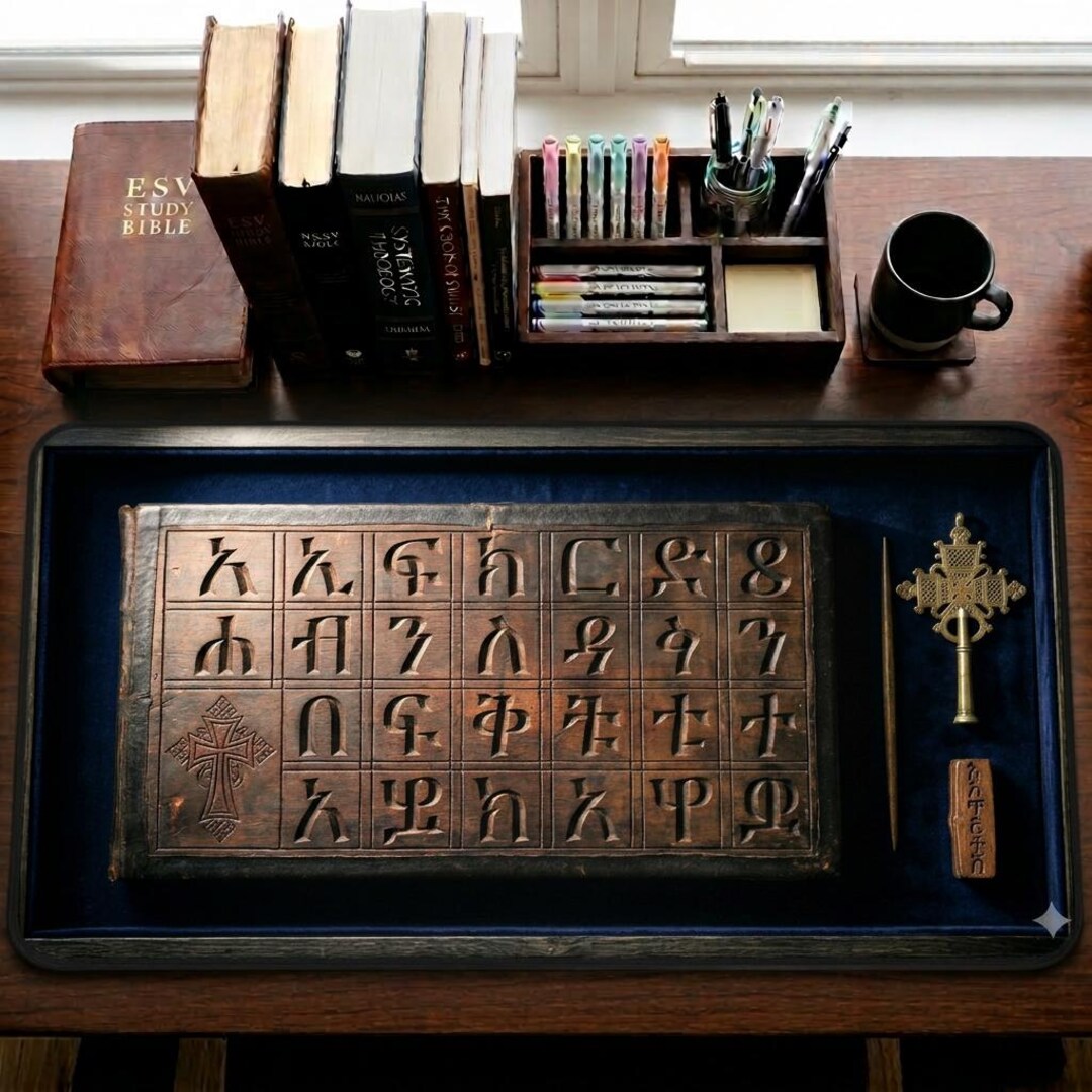 Ge'ez Alphabet Desk Mat | Ethiopic Abugida Script | Ethiopian Orthodox ...