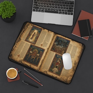 Ancient Ethiopian Papyrus of the Book of Enoch Desk Mat | Ancient Biblical Manuscript Design | Christian Study Desk Pad image 9