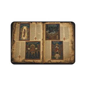 Ancient Ethiopian Papyrus of the Book of Enoch Desk Mat | Ancient Biblical Manuscript Design | Christian Study Desk Pad image 16